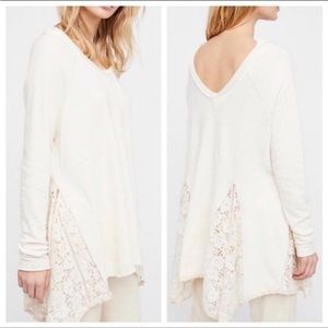 Free people crewneck pullover No Frills Cream